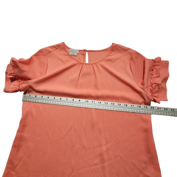 Van Heusen Womens Blouse 3/4 Sleeve Solid Peach Size‎ M - Picture 2 of 11
